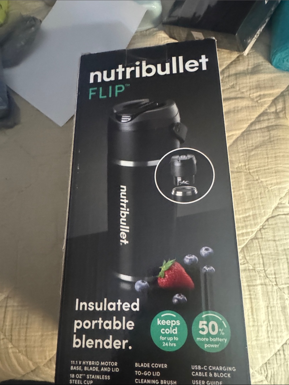 NutriBullet Flip Insulated Portable Blender - Black